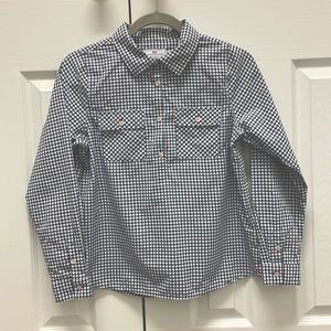 Girls Performance Navy and White Gingham Popover size XL